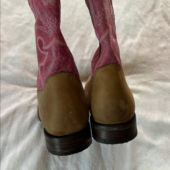 Cowboy Boots Leather Durango Pink Brown Women's Sz 10 - Picture 4 of 12